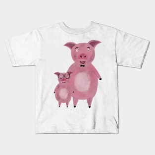 piggy dad and son Kids T-Shirt